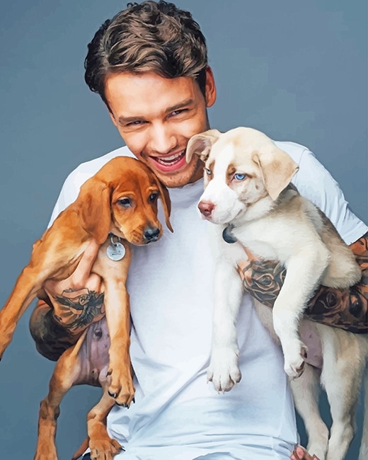 Finalizing the artwork Liam Payne Singer Puppies