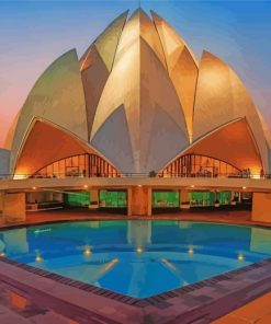 Lotus Temple India Paint By Numbers