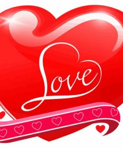 Love Heart Illustration Paint By Numbers