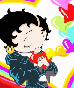 Colorful Betty Boop Hearts Paint By Numbers
