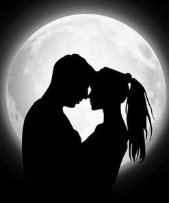 Romantic Couple Full Moon Paint By Numbers