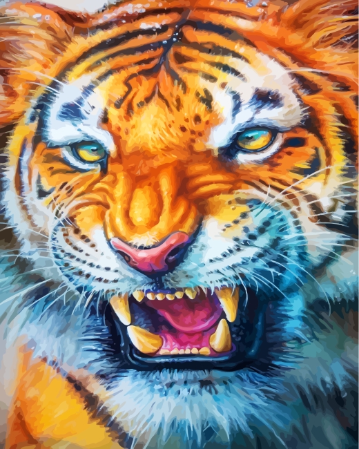 finalizing the Malayan Tiger Wildlife Paint By Numbers Artwork
