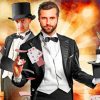 Magician with Cards Paint By Numbers