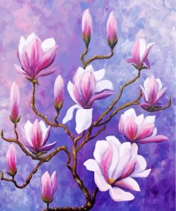 Pink Magnolia Paint By Numbers