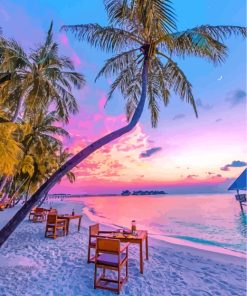 Maldives Purple Sunset Paint By Numbers