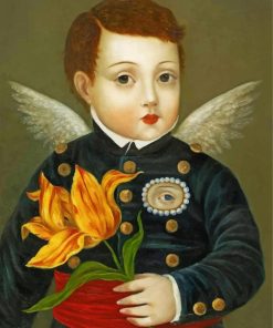 Man with Flowers Vintage Paint By Numbers