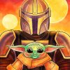 Mandalorian and Baby Yoda Paint By Numbers