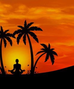 Meditation Yoga Silhouette Spiritual Paint By Numbers