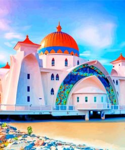 Melaka Straits Mosque Malaysia Paint By Numbers