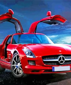 Red Mercedes Car Paint By Numbers
