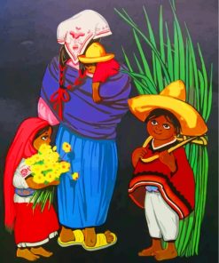 Mothers and Children Mexican Paint By Numbers