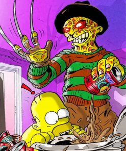 Freddy Krueger Simpsons Mashup Paint By Numbers