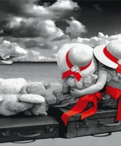 Monochrome Black and White Sisters Paint By Numbers