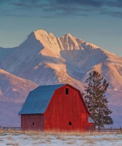 Montana Mountain Barn Paint By Numbers