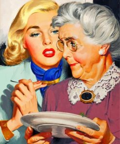 Vintage Aesthetic Mother Daughter Paint By Numbers