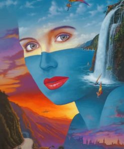 Mother Nature Waterfalls Sunrise Paint By Numbers