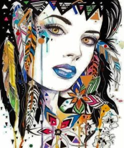 Native Woman Hippie Vibes Paint By Numbers