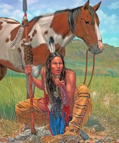Native Americans and Horses Paint By Numbers
