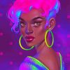 Neon Black Girl Painting Paint By Numbers