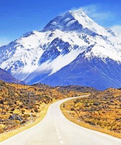 New Zealand Snowy Mountains Paint By Numbers