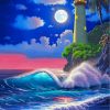 Moonlit Lighthouse Landscapes Paint By Numbers