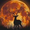 Deer Antlers in Moonlit Silhouette Paint By Numbers