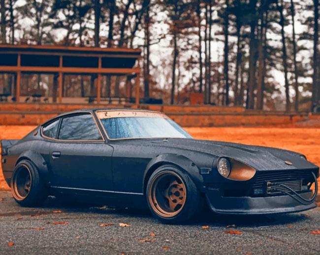 Finalizing Black Nissan Engine Artwork by Numbers