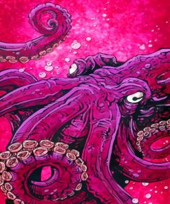 Pink Octopus Sea Life Paint By Numbers