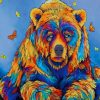 Colorful Bear and Butterflies Paint By Numbers