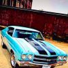 Blue Muscle Car Paint By Numbers