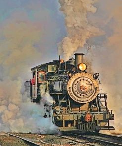 Vintage Railway Steam Engine Paint By Numbers