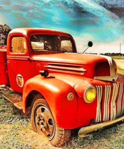 Red Pickup Truck Paint By Numbers