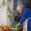 Old Woman with Fruits and Vegetables Paint By Numbers