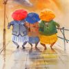 Old Ladies with Umbrellas Paint By Numbers