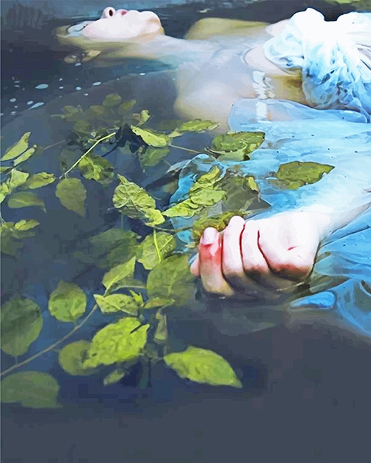 Finalizing the Ophelia Water Women art piece