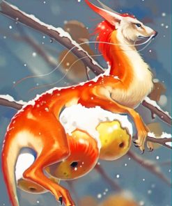 Orange Fantasy Dragon Paint By Numbers