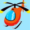 Easy Orange Helicopter Paint By Numbers