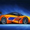 Orange Ferrari Racing Car Paint By Numbers