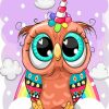 Unicorn Owl Easy Paint By Numbers