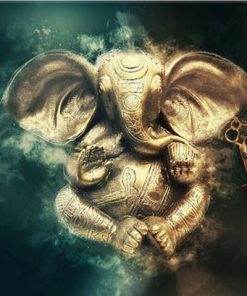 Golden Elephant Animal Art Paint By Numbers