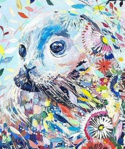 Colorful Seals and Flowers Paint By Numbers