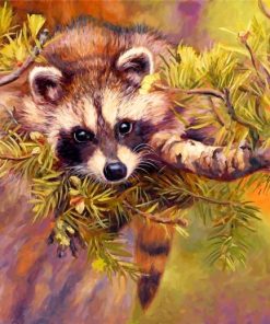 Forest Raccoon Paint By Numbers