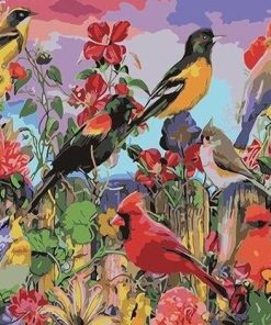 Modern Birds Garden Paint By Numbers