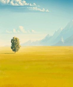 Modern Yellow Wheat Field Paint By Numbers