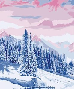 Snowy Landscape Tree Paint By Numbers