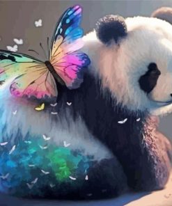 Panda and Butterfly Animals Paint By Numbers