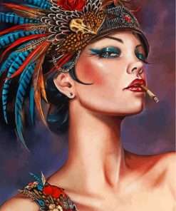 Elegant Peafowl Lady Paint By Numbers