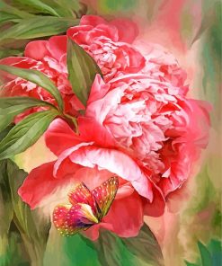 Peony and Butterfly Garden Paint By Numbers