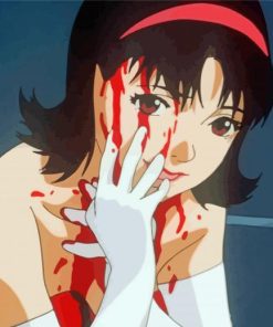 Perfect Blue Anime Girl Paint By Numbers