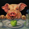 Adorable Pig Eats Paint By Numbers